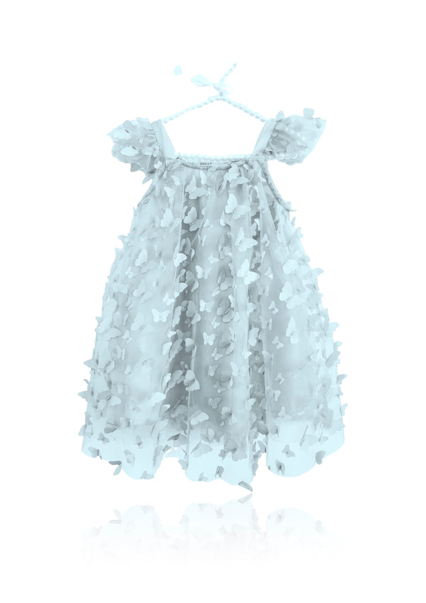 VESTIDO DE TUTÚ CON MARIPOSAS DOLLY by Le Petit Tom ® azul claro