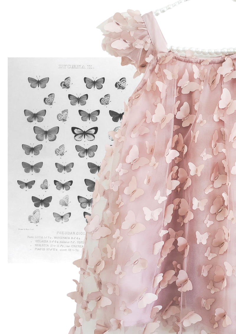 DOLLY by Le Petit Tom ® ALLOVER BUTTERFLIES TUTU DRESS pink