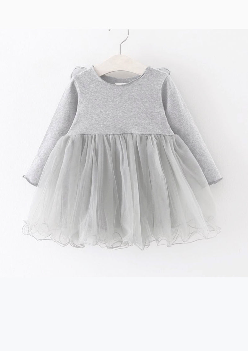 DOLLY by Le Petit Tom ® BUTTERFLY WINGS TUTU DRESS silver grey