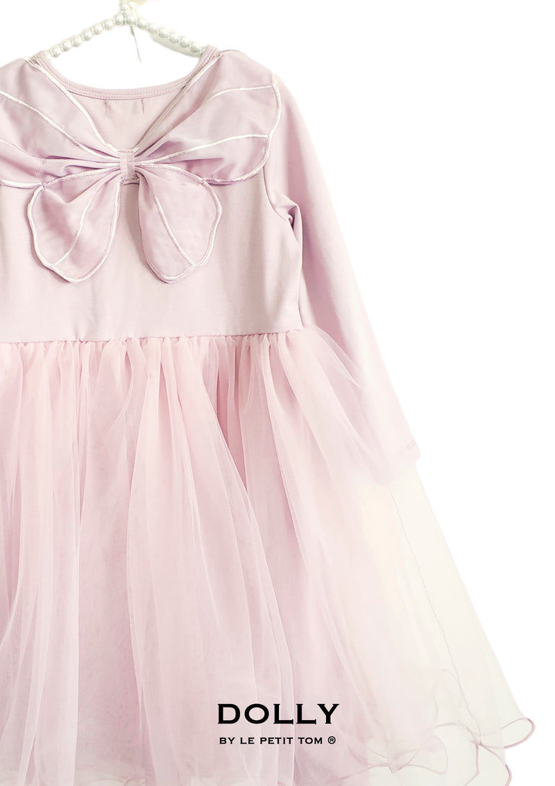 VESTIDO CON TUTÚ ALAS DE MARIPOSA DOLLY by Le Petit Tom ® rosa