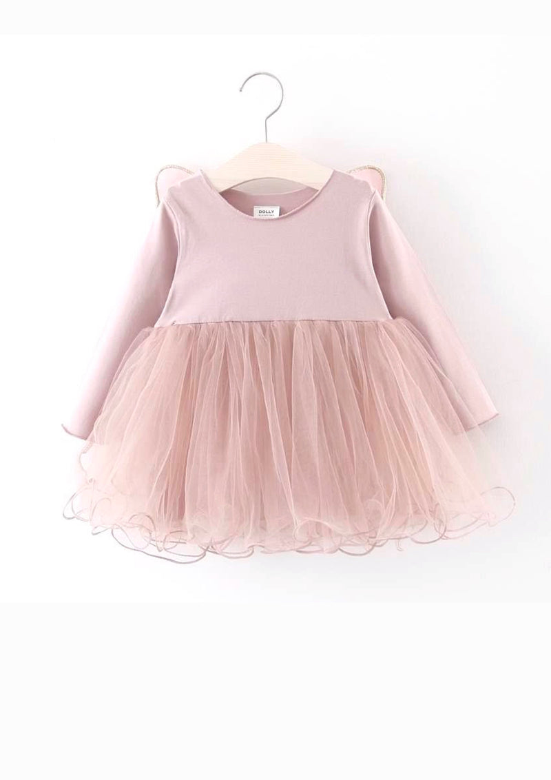 VESTIDO CON TUTÚ ALAS DE MARIPOSA DOLLY by Le Petit Tom ® rosa