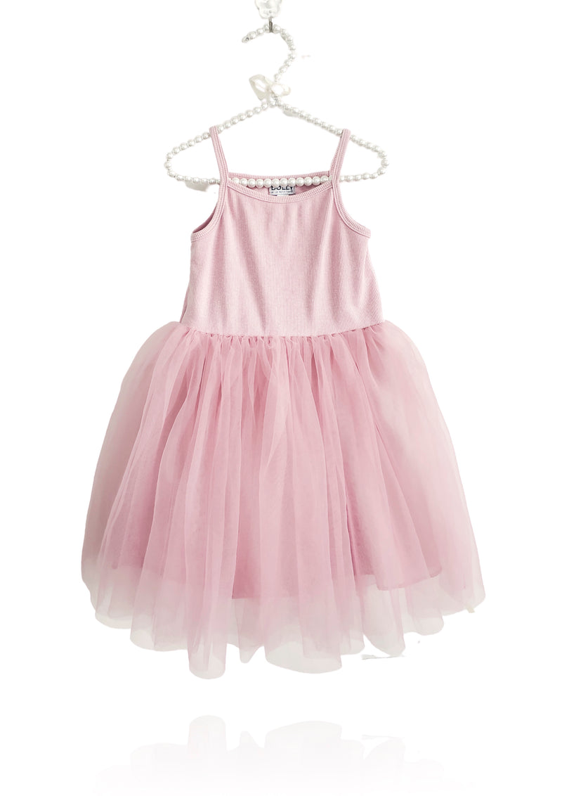 VESTIDO DE TUTÚ DE ALGODÓN ACANALADO DOLLY by Le Petit Tom ® rosa