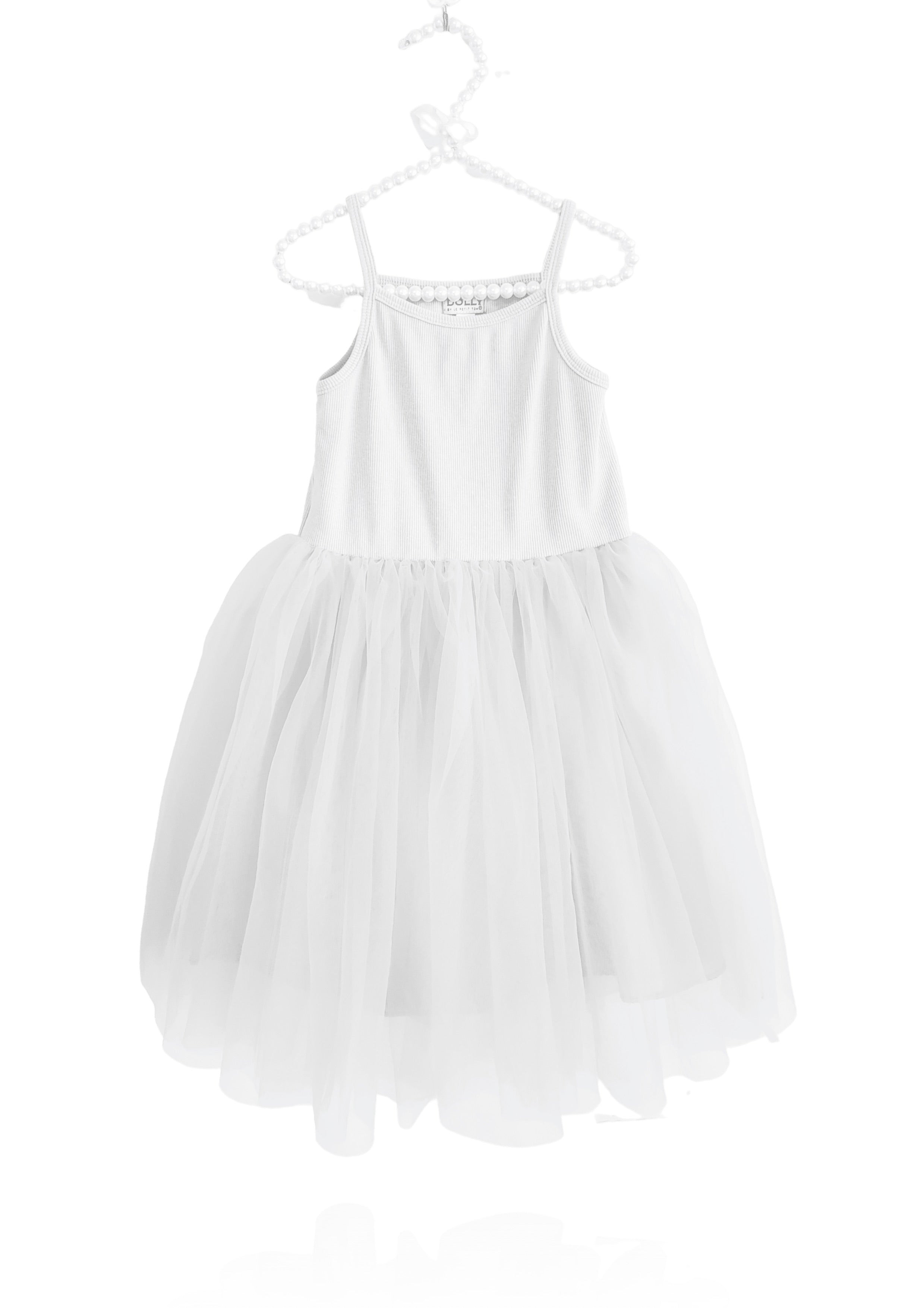 DOLLY by Le Petit Tom RIB COTTON TUTU DRESS white
