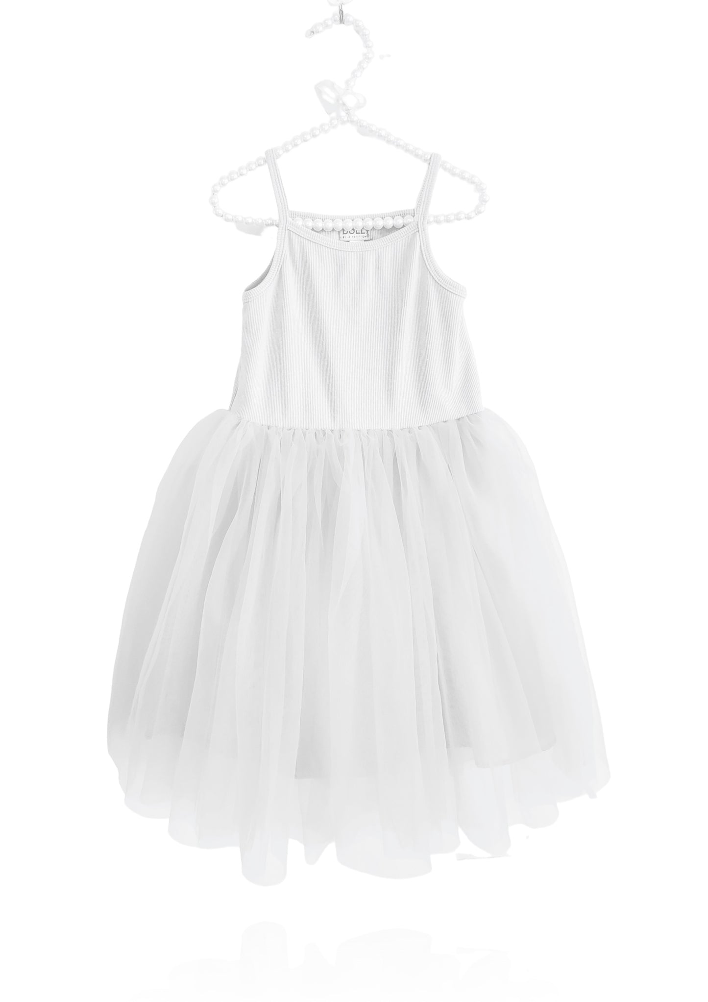 DOLLY by Le Petit Tom ® RIB COTTON TUTU DRESS white