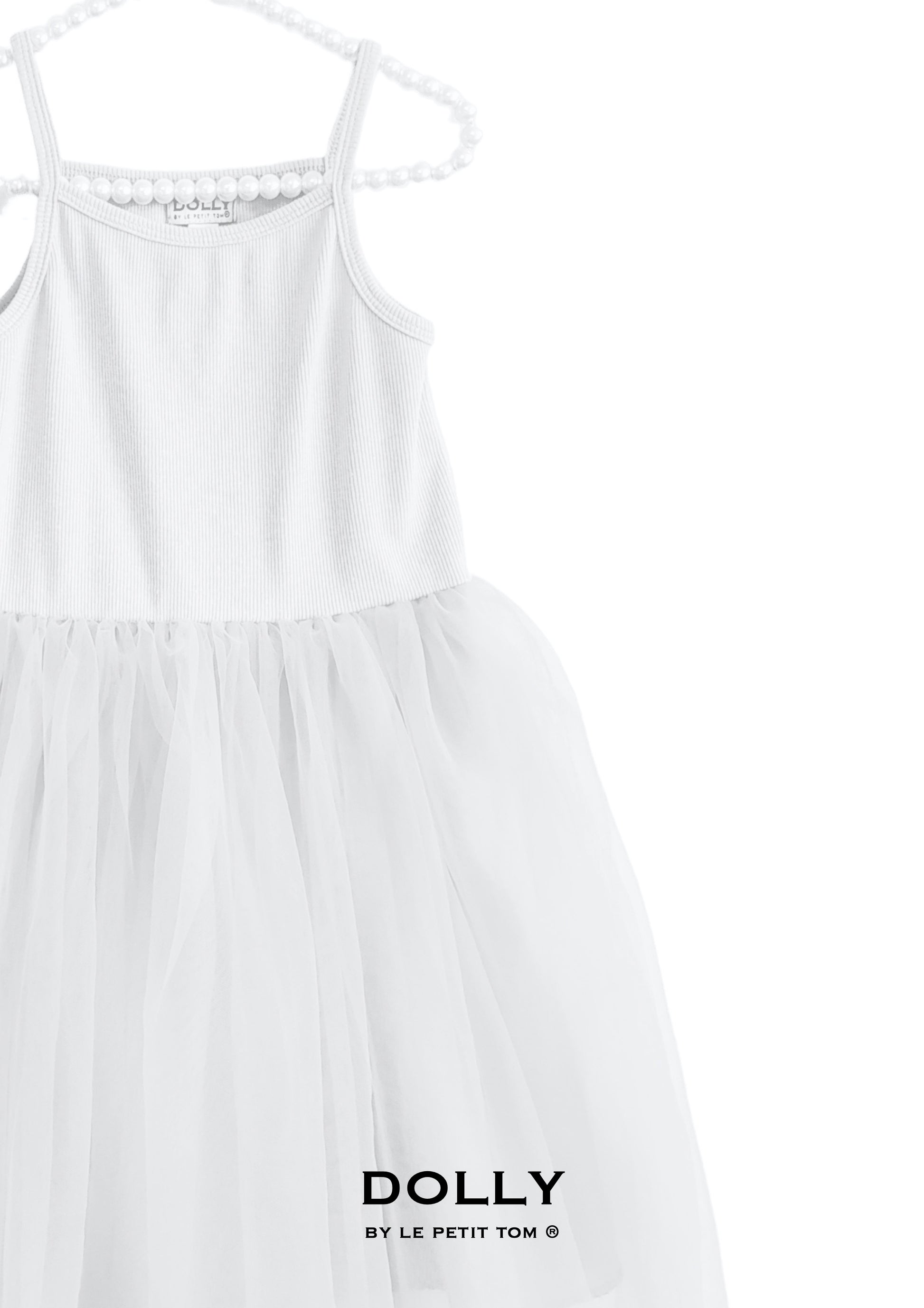 DOLLY BY LE PETIT TOM ® RIB COTTON TUTU DRESS WHITE DOLLY BY LE PETIT TOM ® RIB COTTON TUTU DRESS WHITE