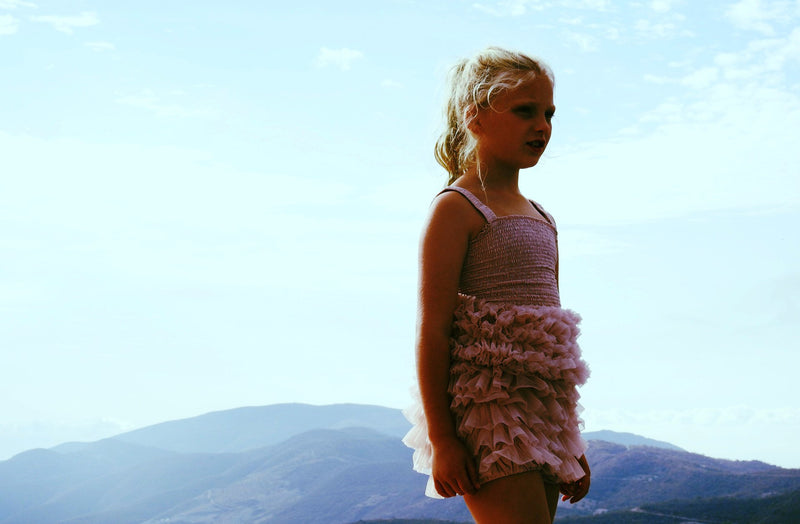 DOLLY by Le Petit Tom ® FRILLY PANTS mauve - DOLLY by Le Petit Tom ®