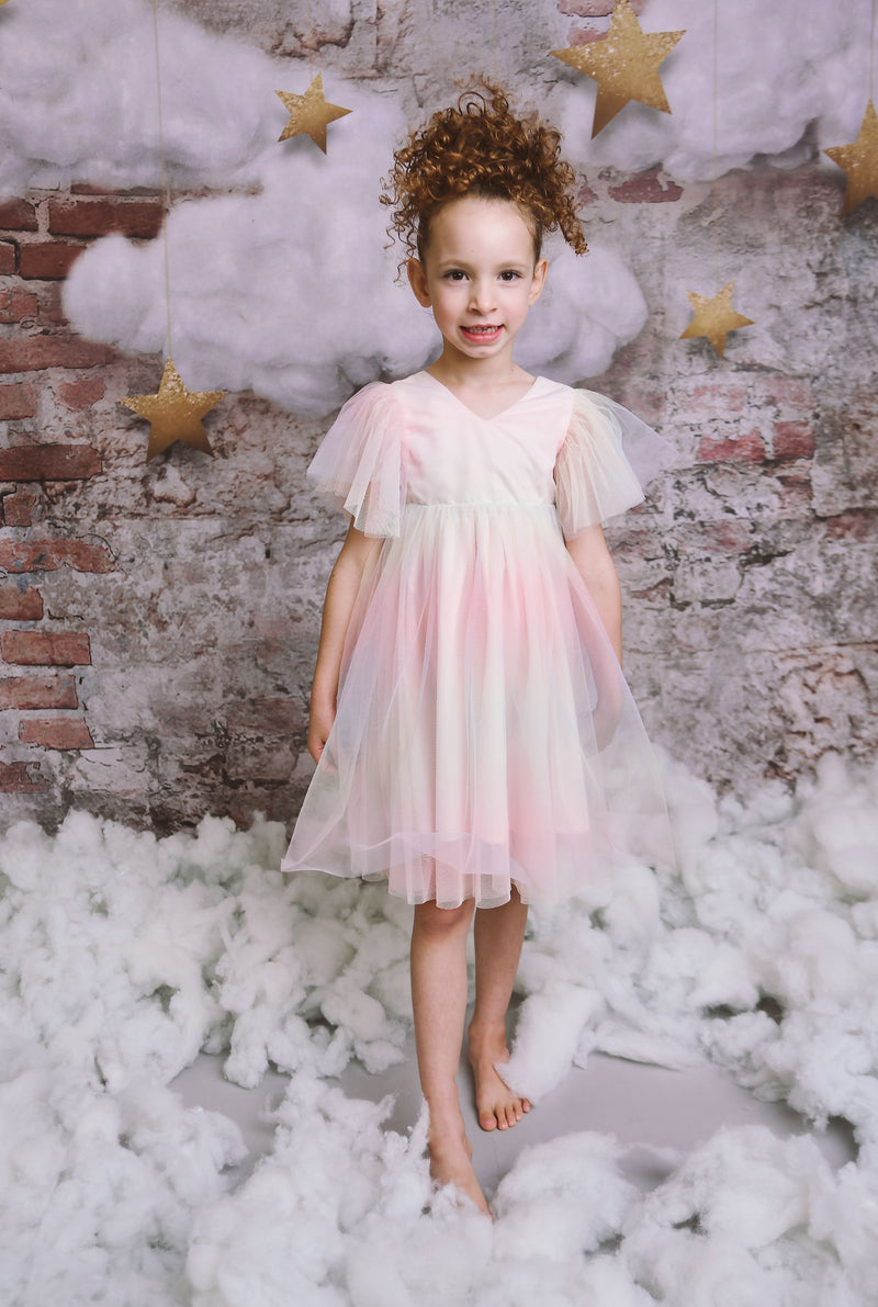 DOLLY® UNICORN RAINBOW PASTELS 🦄 🌈 TULLE PRINCESS DRESS ballet pink