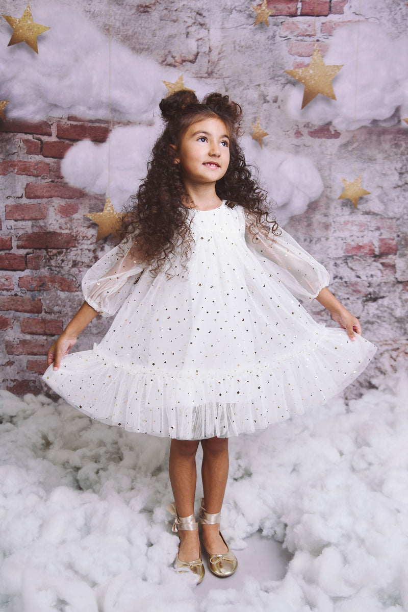 DOLLY® STARS &amp; MOON ⭐️ 🌙 VESTIDO TUL EMPRESS blanco