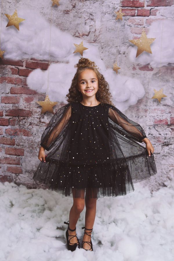DOLLY® STARS & MOON ⭐️ 🌙 TULLE EMPRESS DRESS black