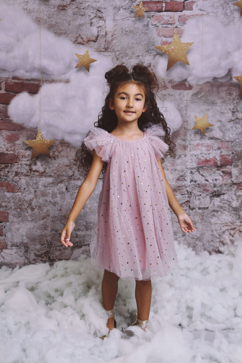 DOLLY® STARS &amp; MOON ⭐️ 🌙 VESTIDO DE HADA DE TUL violeta empolvado
