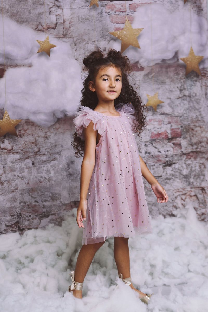 DOLLY® STARS &amp; MOON ⭐️ 🌙 VESTIDO DE HADA DE TUL violeta empolvado