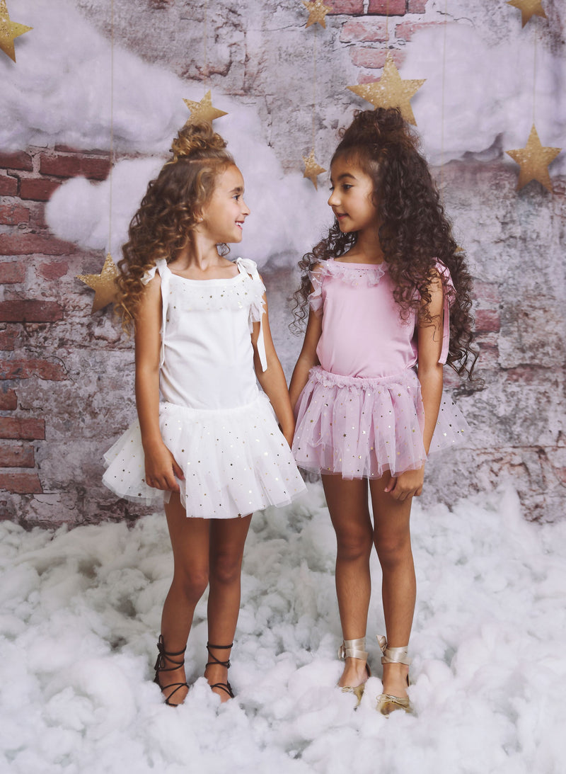 DOLLY® STARS &amp; MOON ⭐️ 🌙 BLOOMER TUL TUTU violeta empolvado