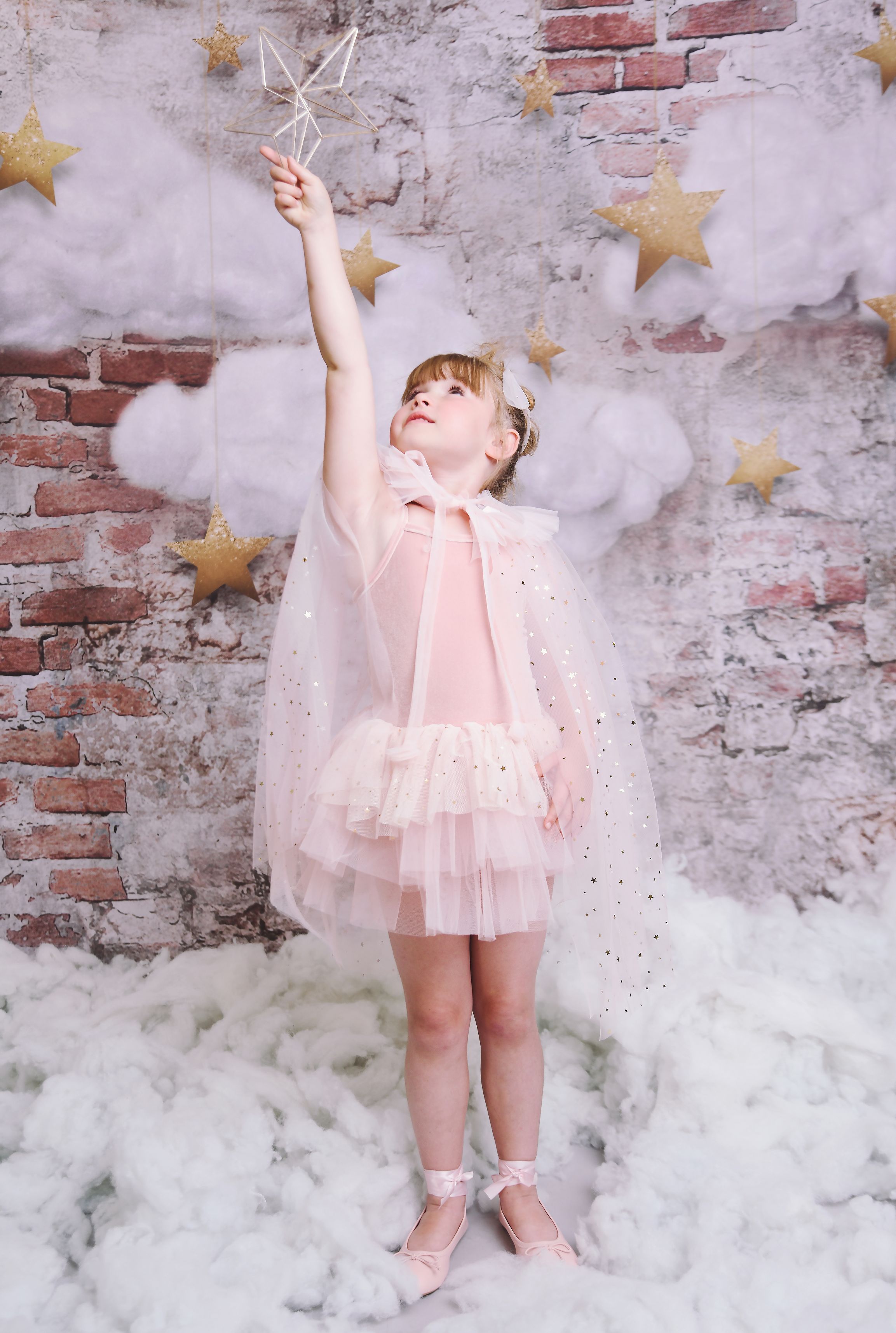 VESTIDO DE TUTU DE LEOTARD DE TERCIOPELO CON ESTRELLAS Y LUNA ⭐️ 🌙 TUL rosa ballet DOLLY®