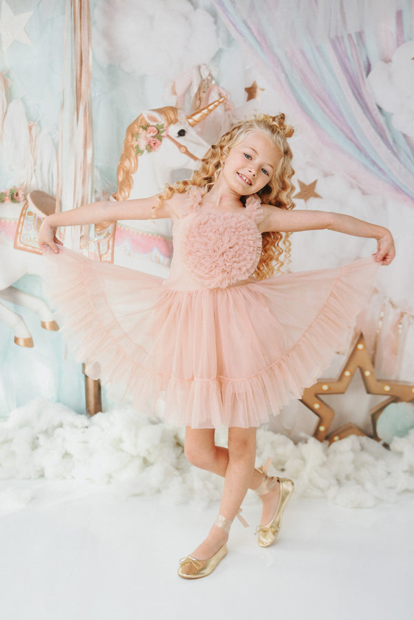 VESTIDO DE CORAZONES CON CORDONES EN LA ESPALDA DOLLY ♥ ballet pink