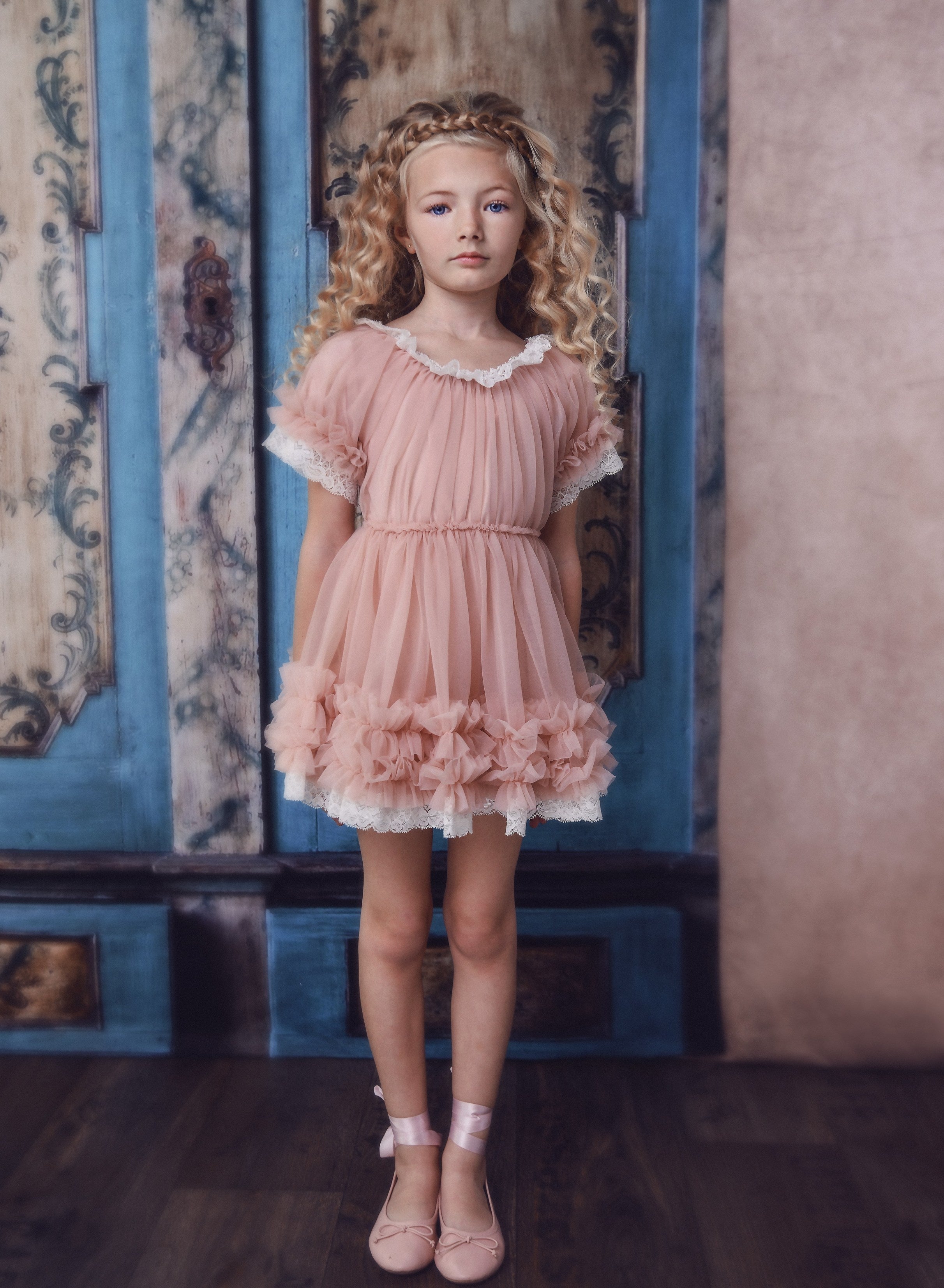VESTIDO CON VOLANTES DOLLY by Le Petit Tom ® rosa ballet