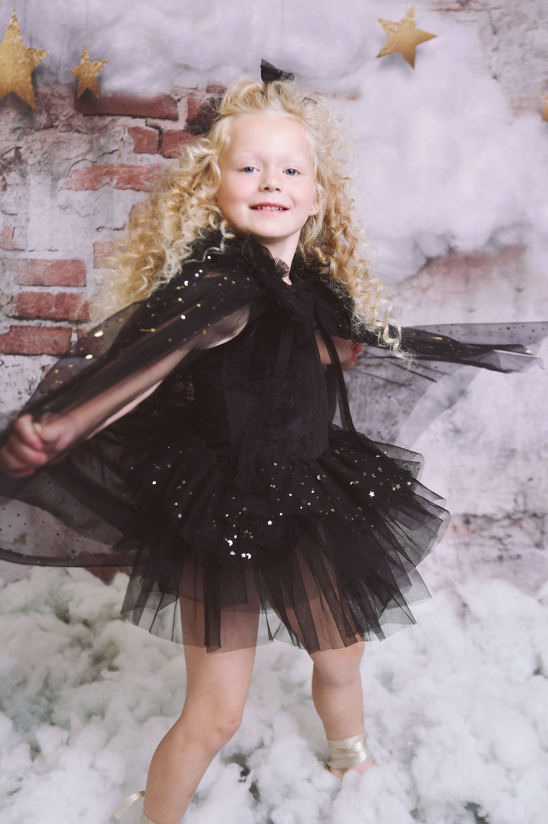 VESTIDO DE TUTU CON LEOTARD DE TERCIOPELO DOLLY® CON ESTRELLAS Y LUNA ⭐️ 🌙 TUL negro