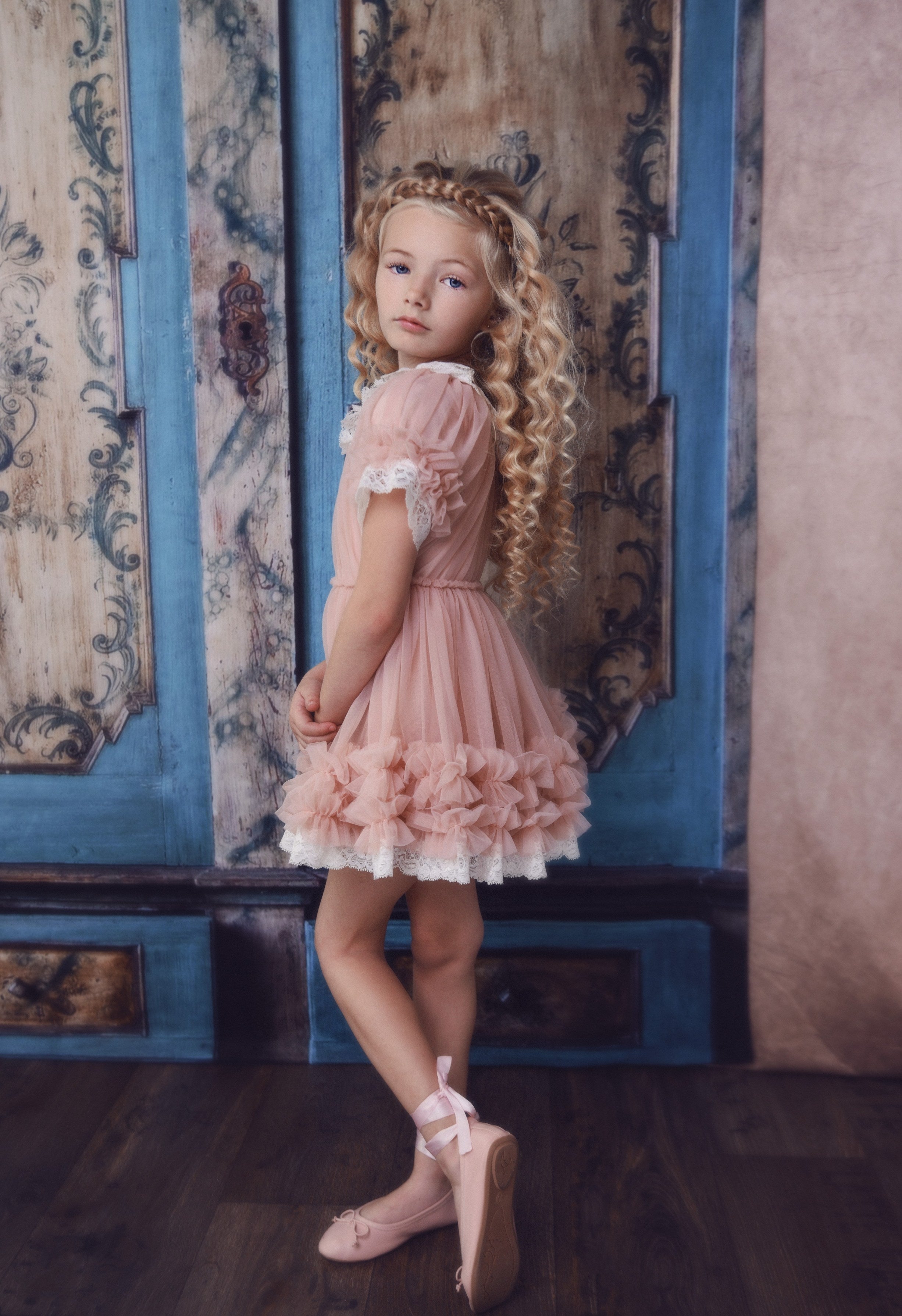VESTIDO CON VOLANTES DOLLY by Le Petit Tom ® rosa ballet