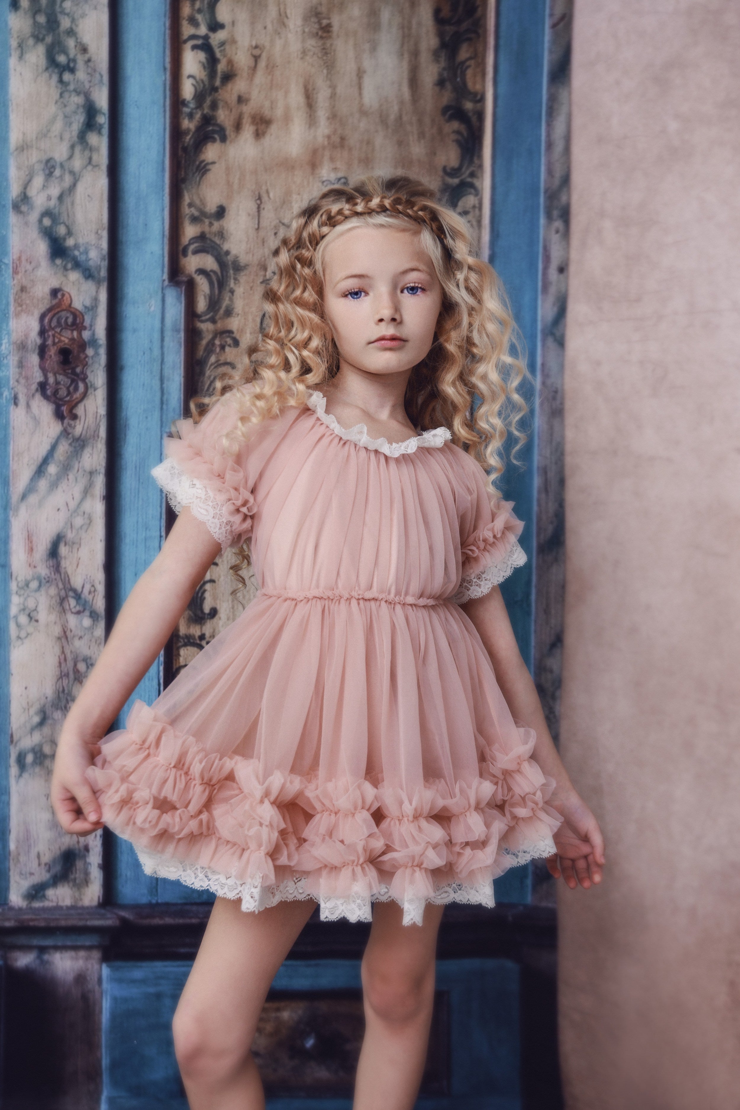 VESTIDO CON VOLANTES DOLLY by Le Petit Tom ® rosa ballet