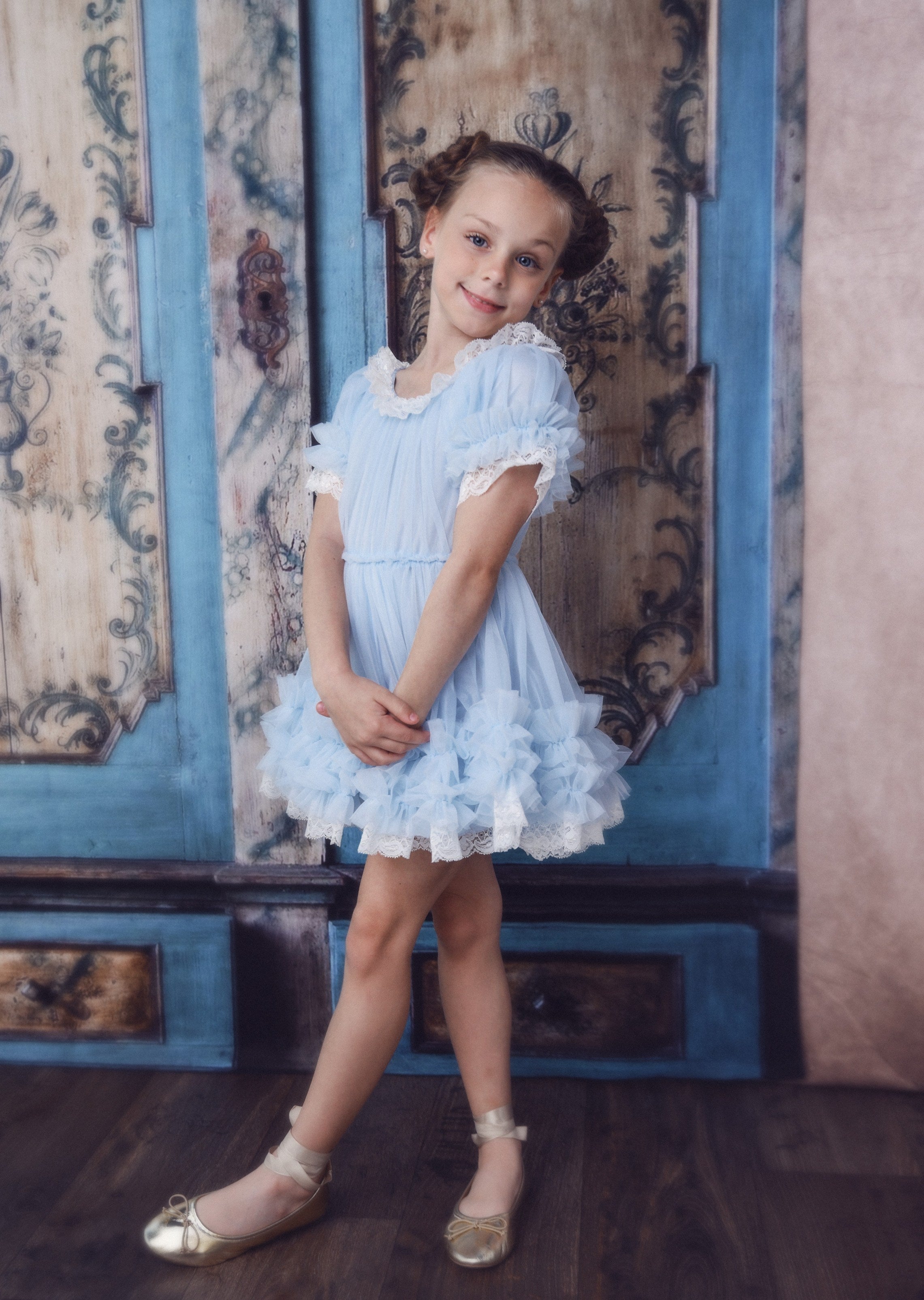 VESTIDO CON VOLANTES DOLLY by Le Petit Tom ® rosa ballet