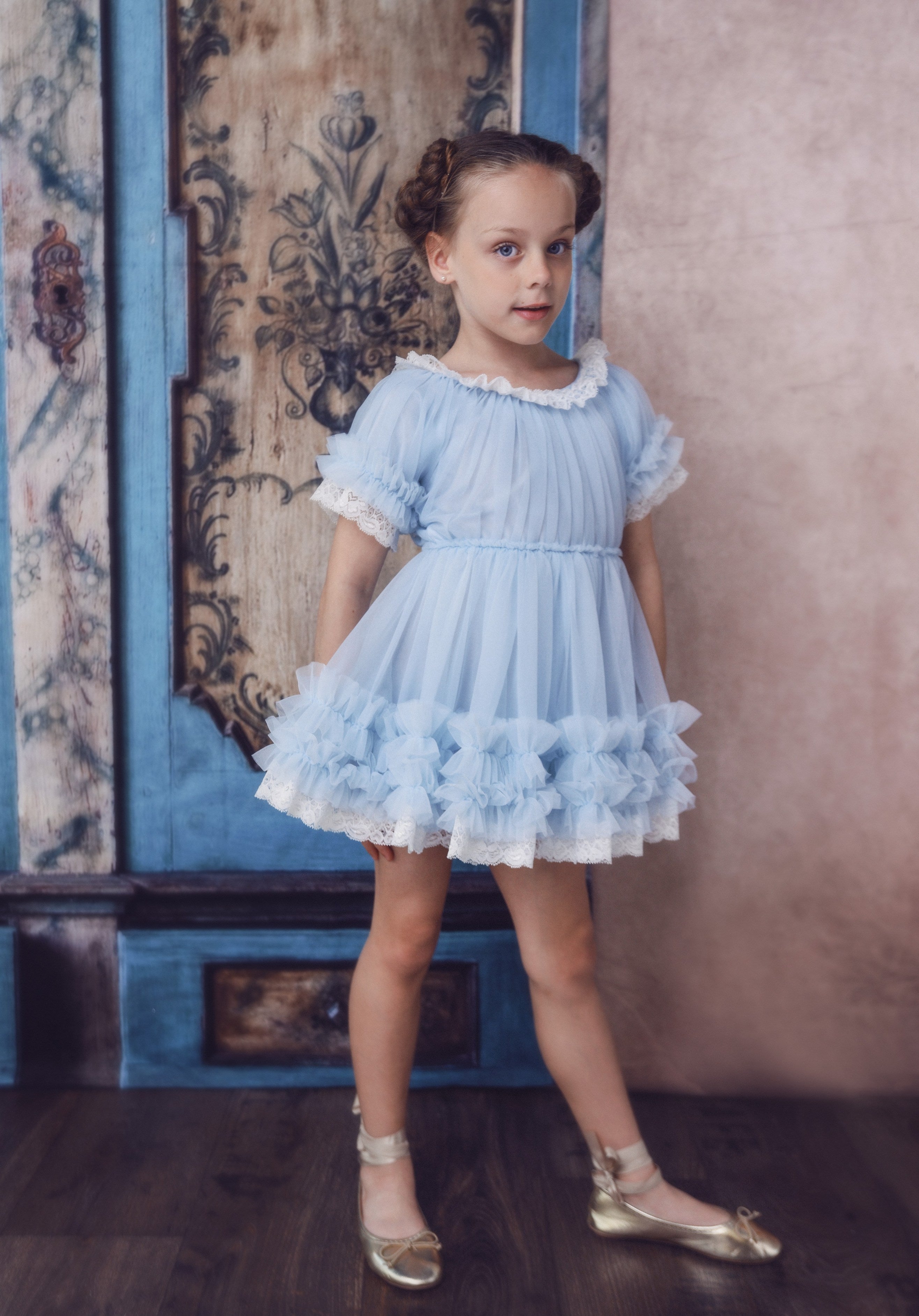 VESTIDO CON VOLANTES DOLLY by Le Petit Tom ® rosa ballet
