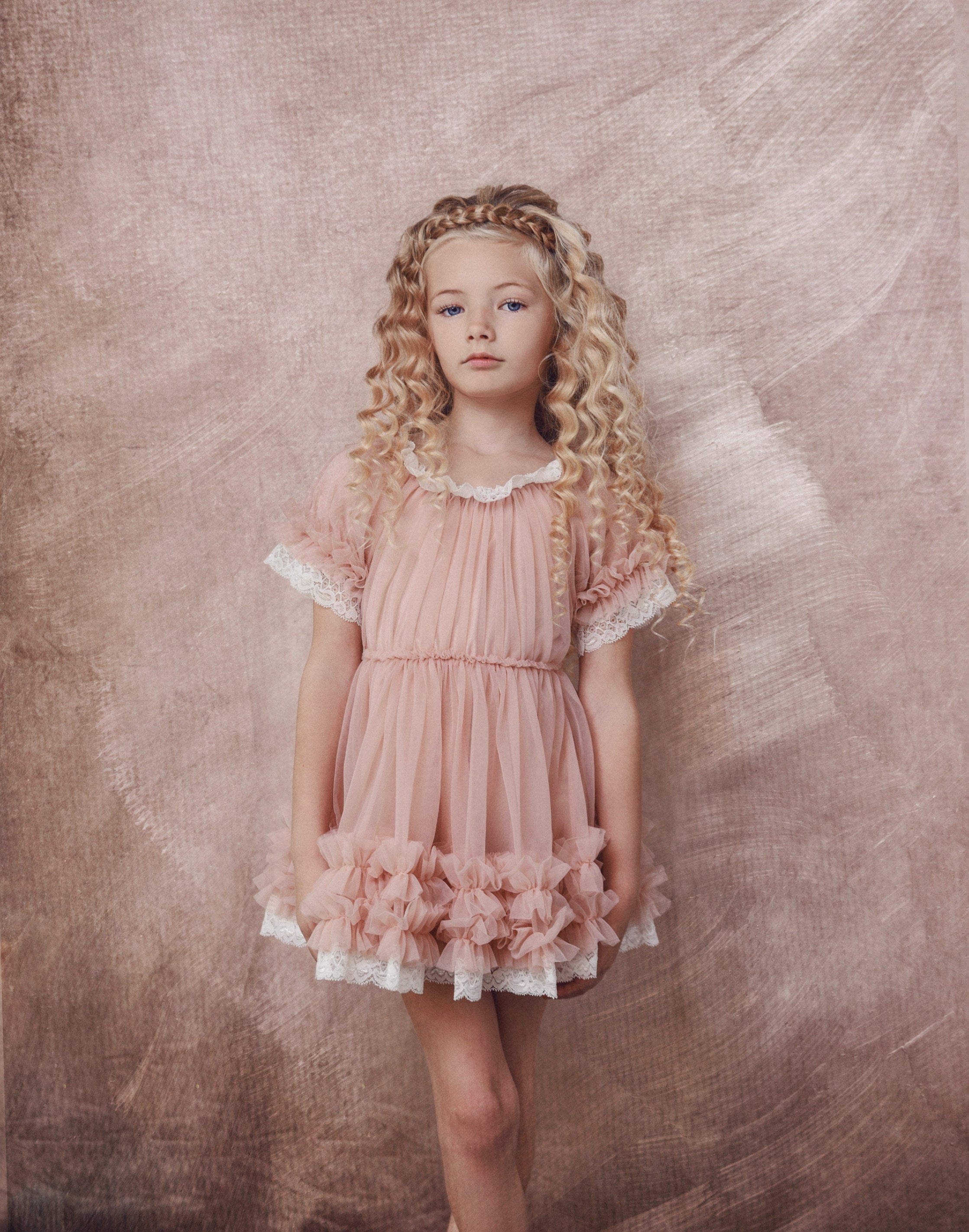 VESTIDO CON VOLANTES DOLLY by Le Petit Tom ® rosa ballet