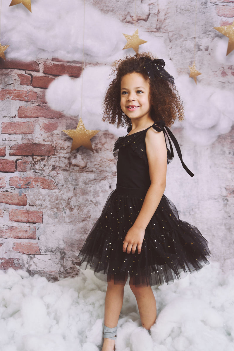 DOLLY® COTTON TOP WITH STARS & MOON ⭐️ 🌙 TULLE black