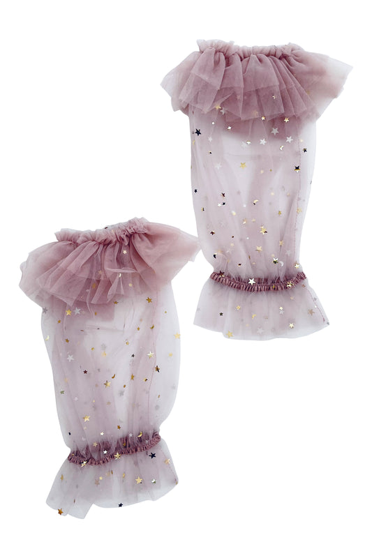 DOLLY® STARS &amp; MOON ⭐️ 🌙 'RUFFLE YOUR LIMBS' GUANTES/ LEGGINGS violeta polvoriento