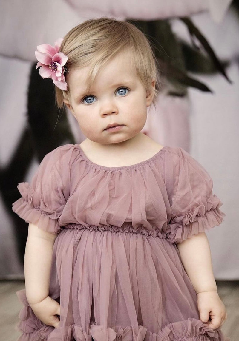 VESTIDO CON VOLANTES DOLLY by Le Petit Tom ® malva