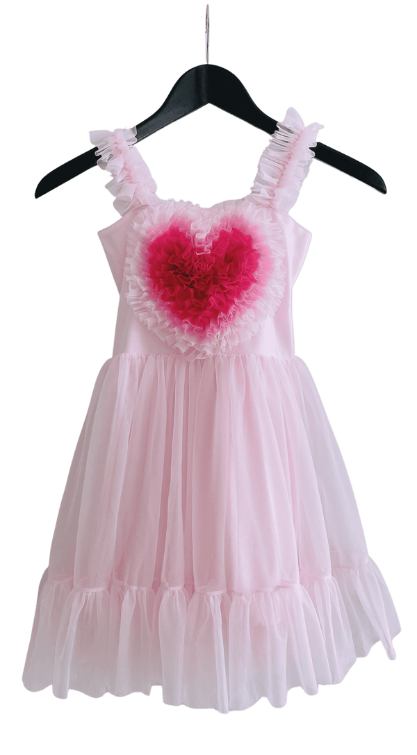 VESTIDO DE CORAZONES CON CORDONES EN LA ESPALDA DOLLY ♥ fresa