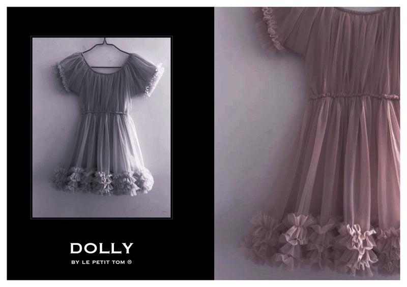 DOLLY by Le Petit Tom ® FRILLY DRESS mauve - DOLLY by Le Petit Tom ®