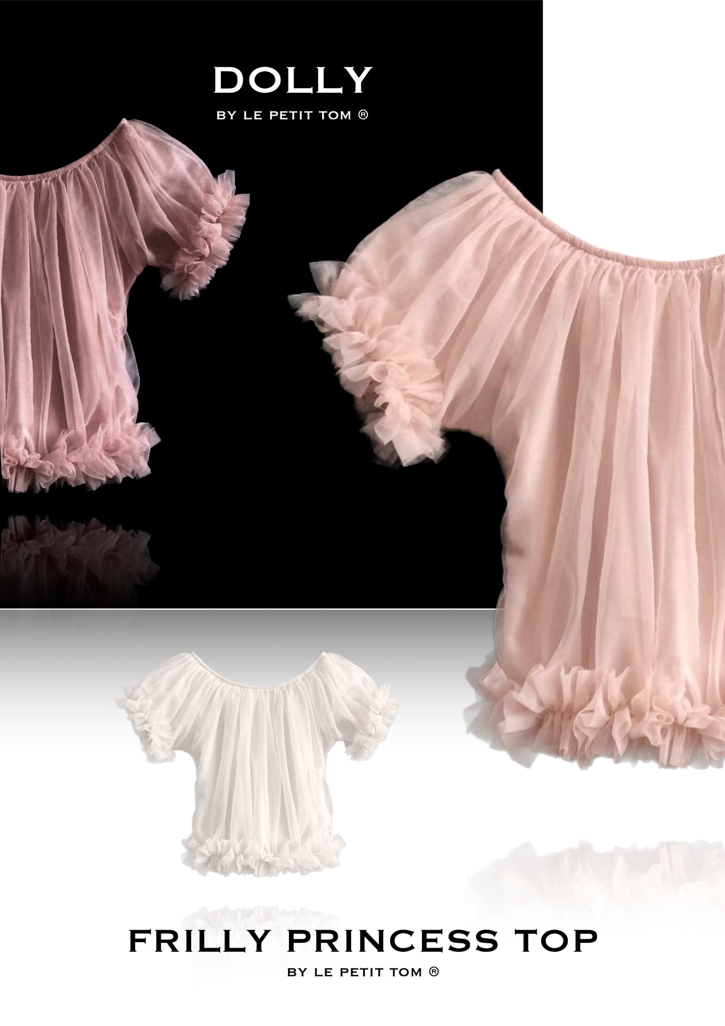 DOLLY by Le Petit Tom ® FRILLY PRINCESS TOP ballet pink