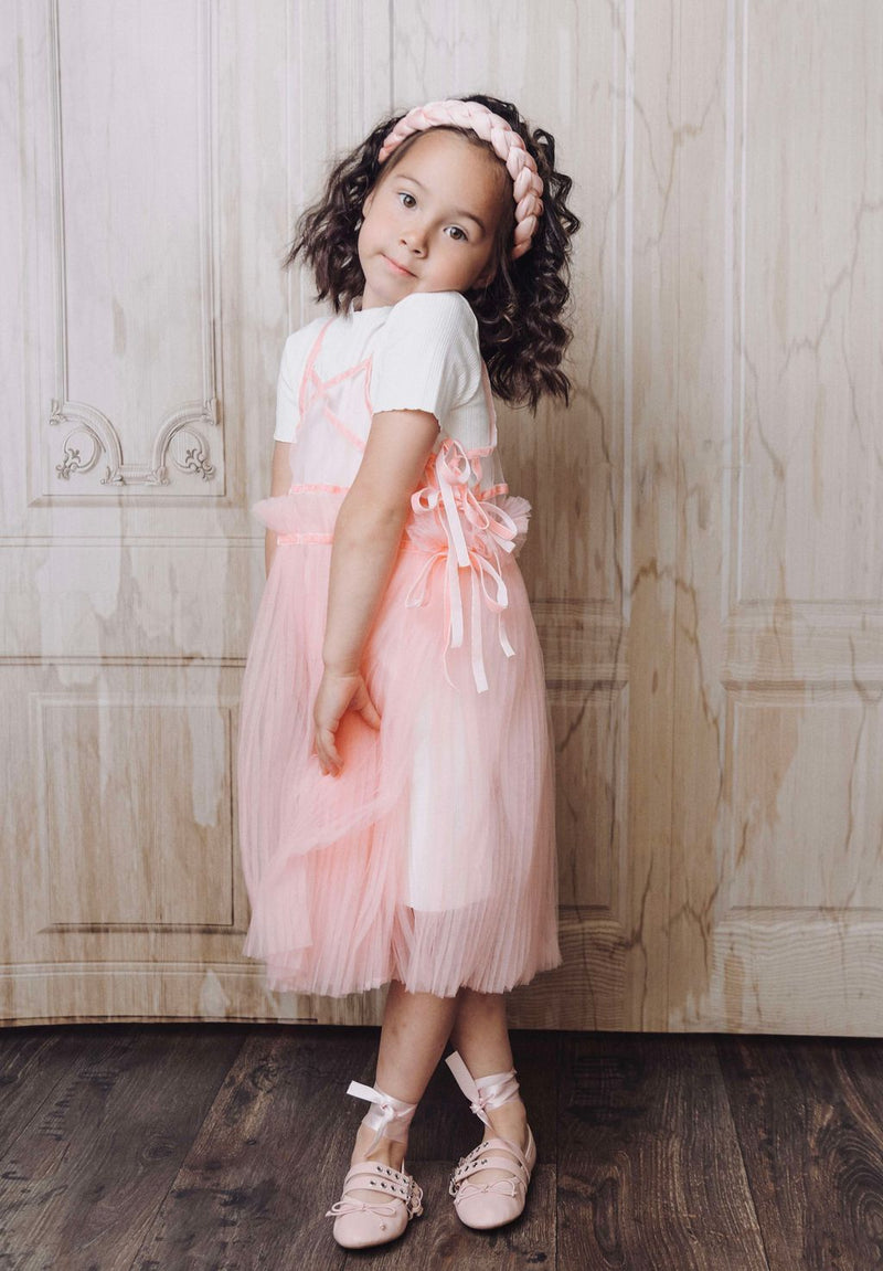 DOLLY BUCKLE BELT BALLERINAS WITH RIBBONS ( Including FREE Buckle Waist Belt!) pink