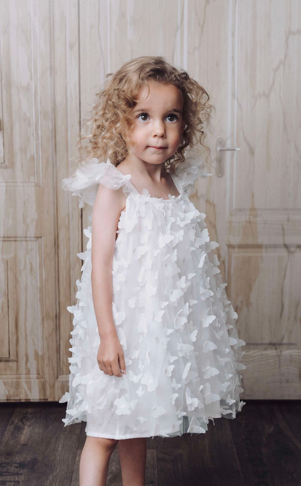 VESTIDO DE TUTÚ CON MARIPOSAS DOLLY by Le Petit Tom ® blanco