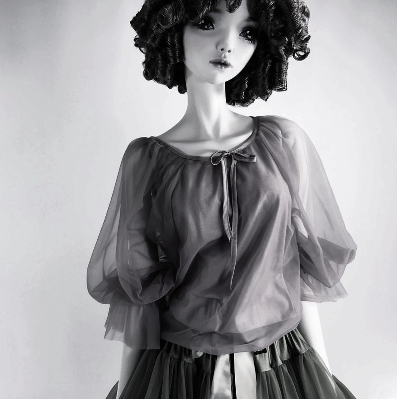 DOLLY by Le Petit Tom ® FAIRY TOP LONGSLEEVE dark grey - DOLLY by Le Petit Tom ®