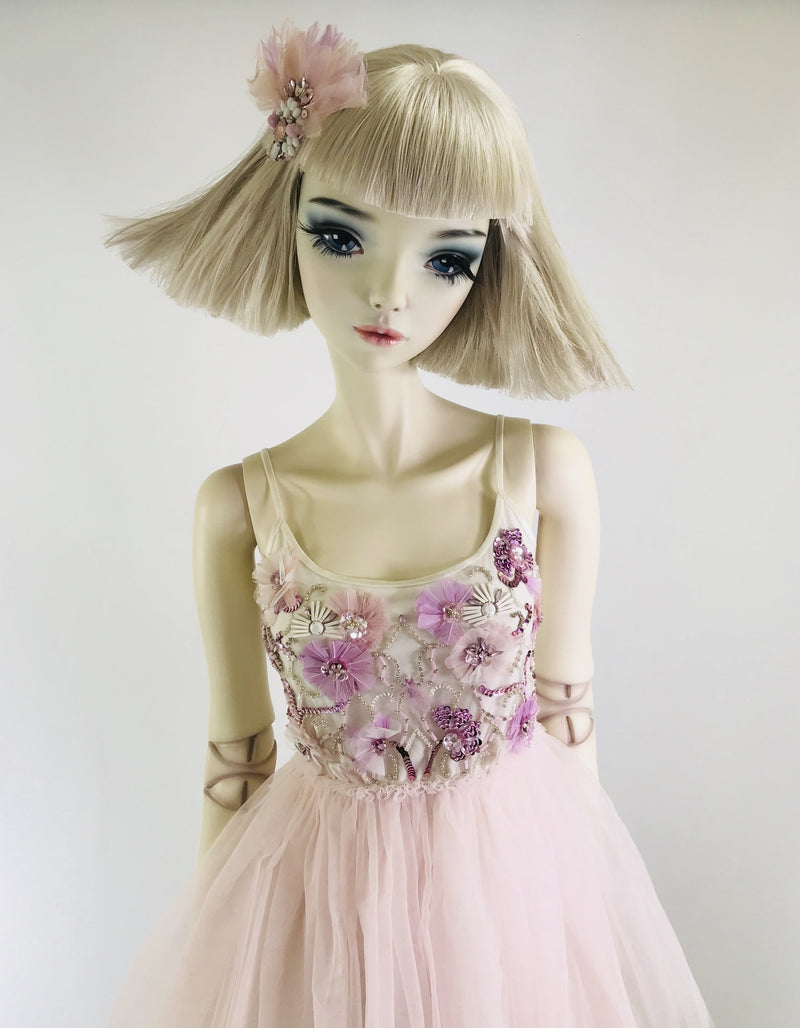 DOLLY by Le Petit Tom ® THE FEATHER PLUM ANGEL tutu dress baby pink/ plum - DOLLY by Le Petit Tom ®