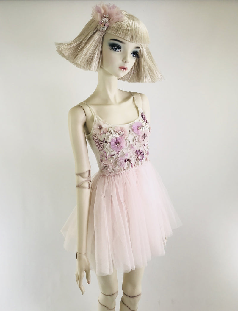 DOLLY by Le Petit Tom ® THE FEATHER PLUM ANGEL tutu dress baby pink/ plum - DOLLY by Le Petit Tom ®