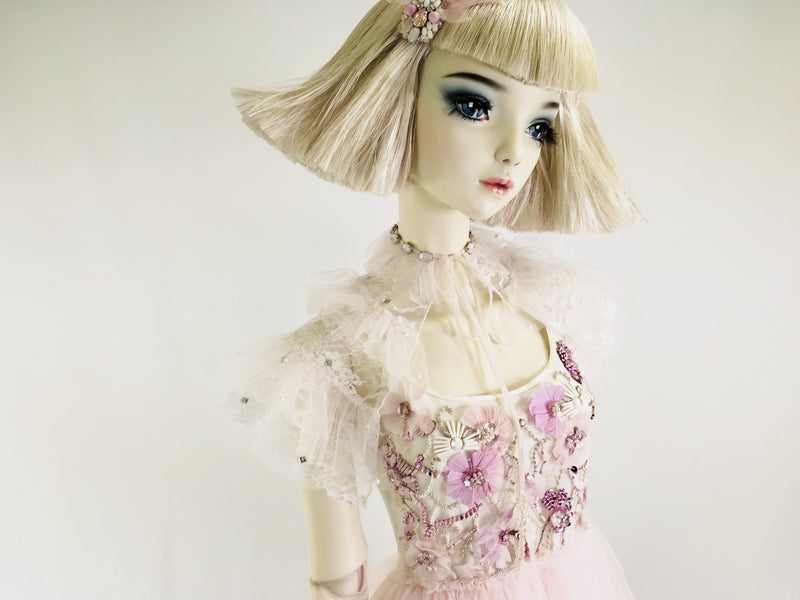 DOLLY by Le Petit Tom ® THE FEATHER PLUM ANGEL tutu dress baby pink/ plum - DOLLY by Le Petit Tom ®