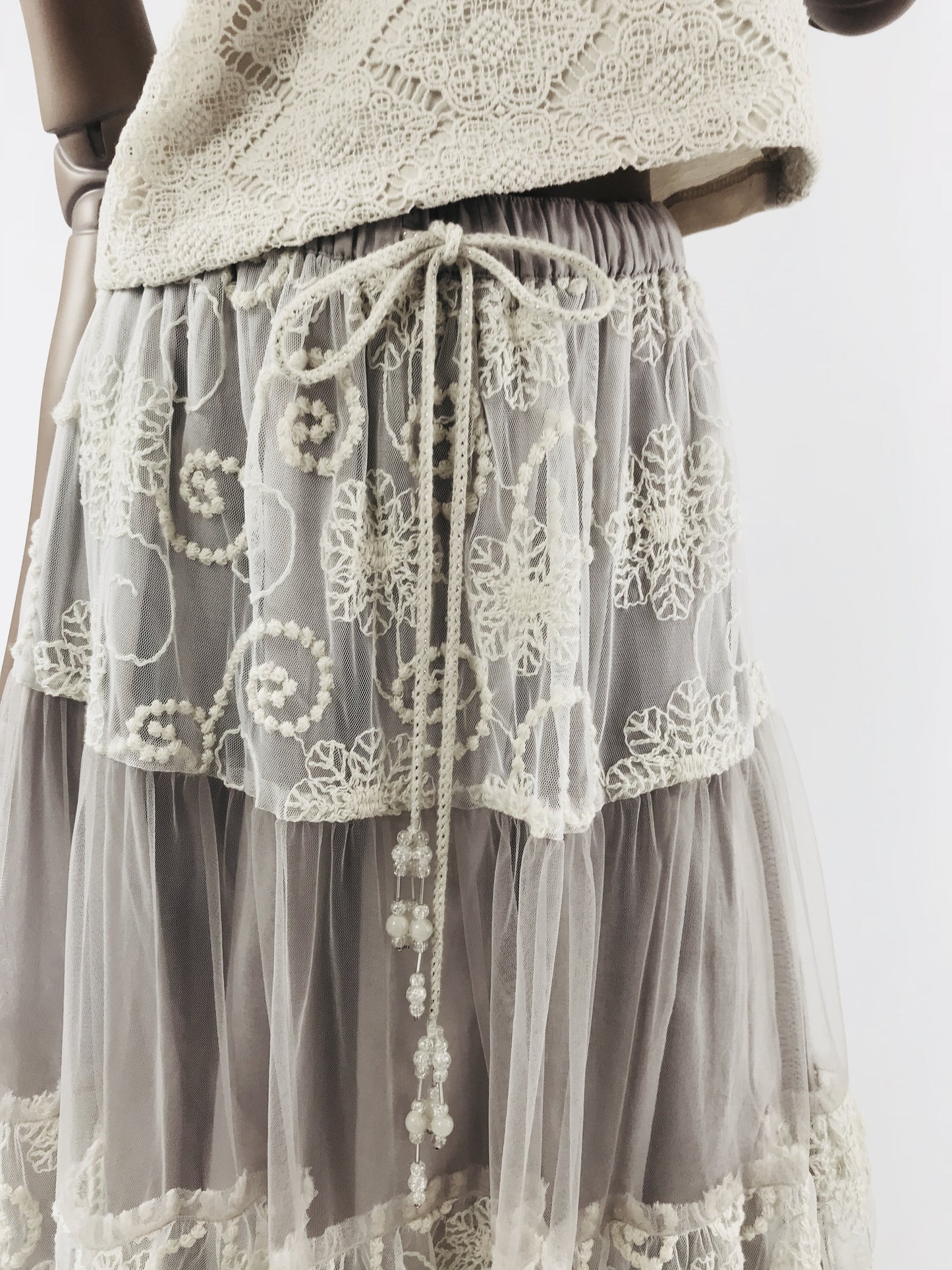 DOLLY by Le Petit Tom ® BOHO maxi skirt mauve - DOLLY by Le Petit Tom ®