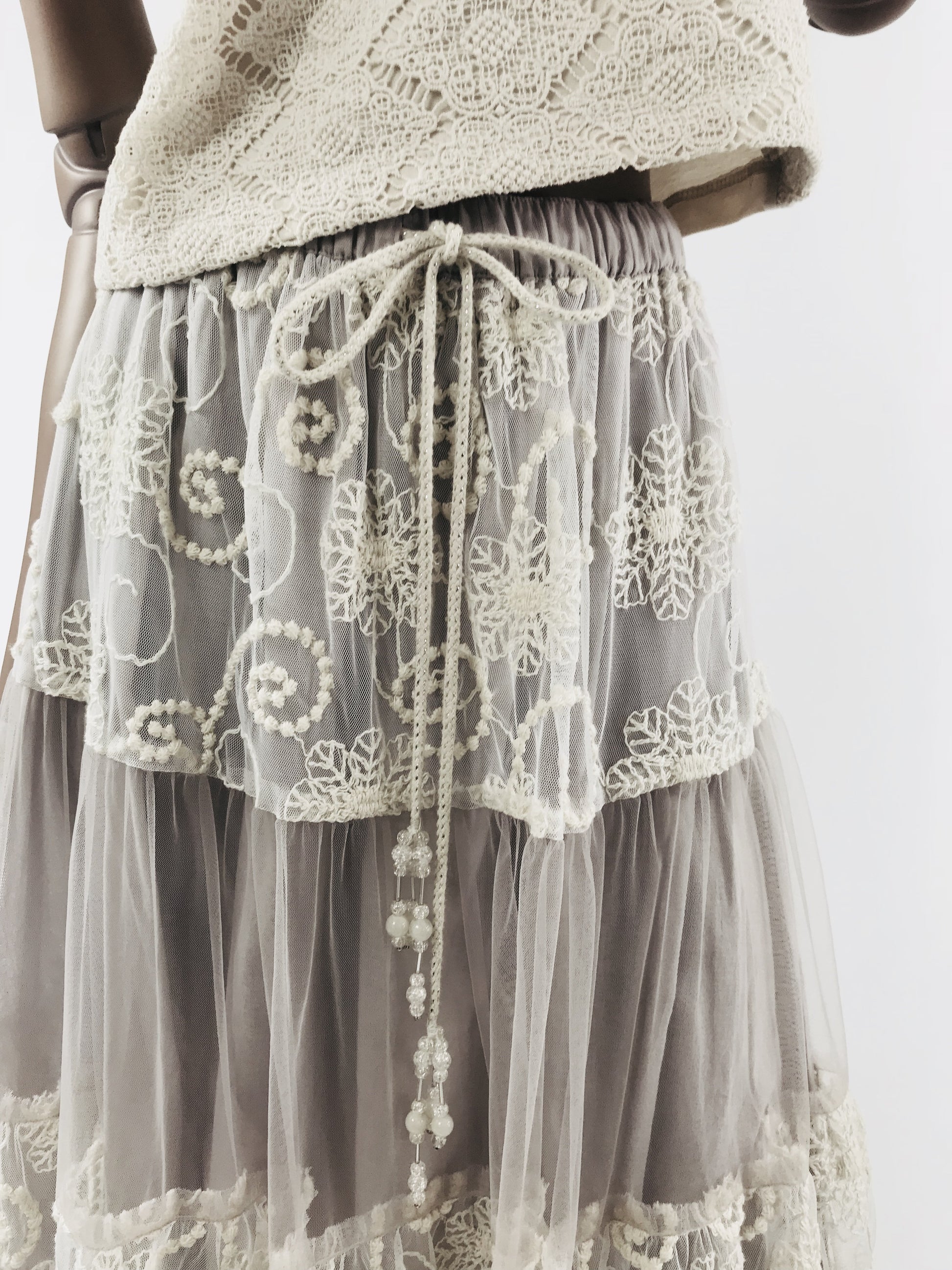 DOLLY by Le Petit Tom ® BOHO maxi skirt mauve - DOLLY by Le Petit Tom ®