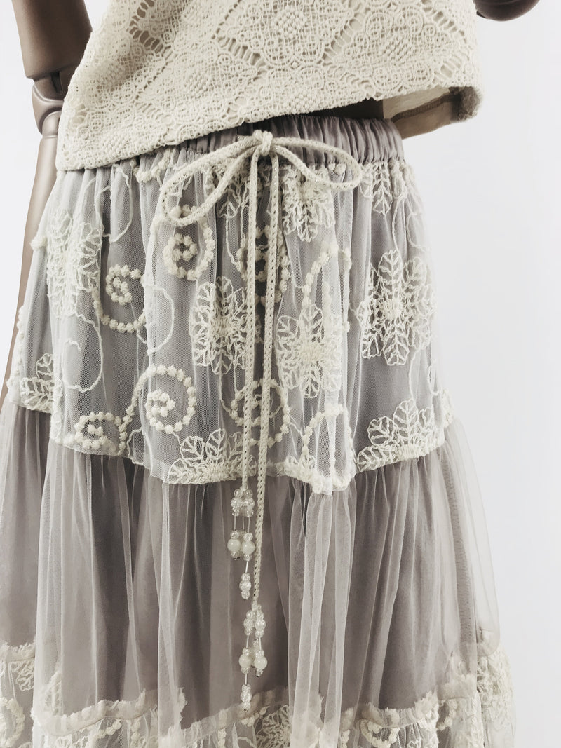 DOLLY by Le Petit Tom ® BOHO maxi skirt mauve - DOLLY by Le Petit Tom ®