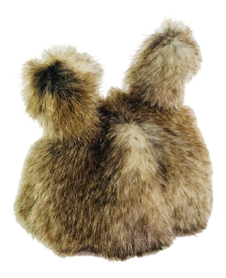 ANGELA Doll clothing DOLLY's FUR HAT WITH EARS WOLF mixed brown-dolls-DOLLY by Le Petit Tom ®