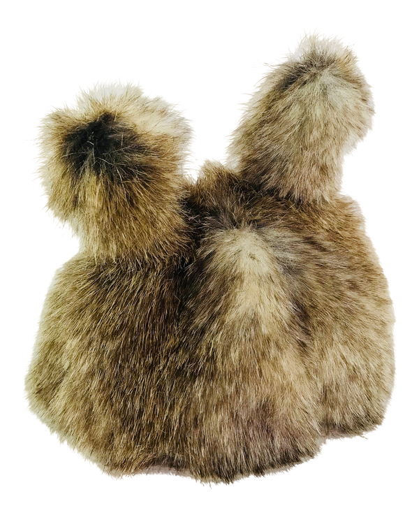 ANGELA Doll clothing DOLLY's FUR HAT WITH EARS WOLF mixed brown-dolls-DOLLY by Le Petit Tom ®