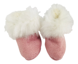 ANGELA Doll FAUX SUEDE FUR BOOTS pink-dolls-DOLLY by Le Petit Tom ®