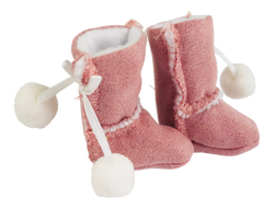 ANGELA Doll FAUX SUEDE ANKLE BOOTS WITH POM POMS pink-dolls-DOLLY by Le Petit Tom ®