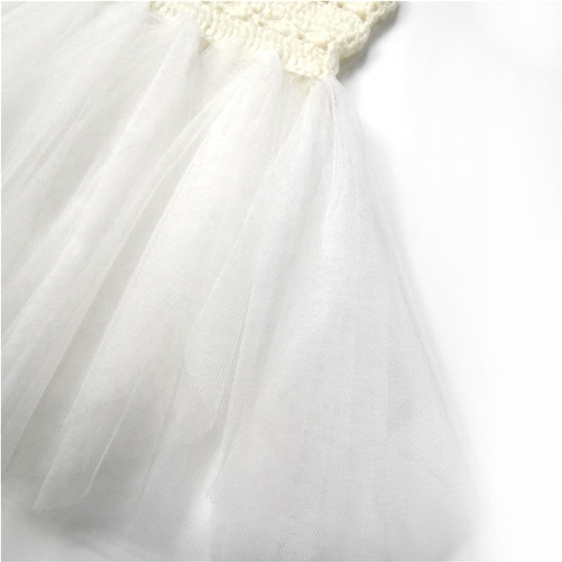 DOLLY by Le Petit Tom ® VESTIDO CROCHET TUTU ALL EYES blanco roto