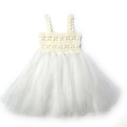 DOLLY by Le Petit Tom ® VESTIDO CROCHET TUTU ALL EYES blanco roto