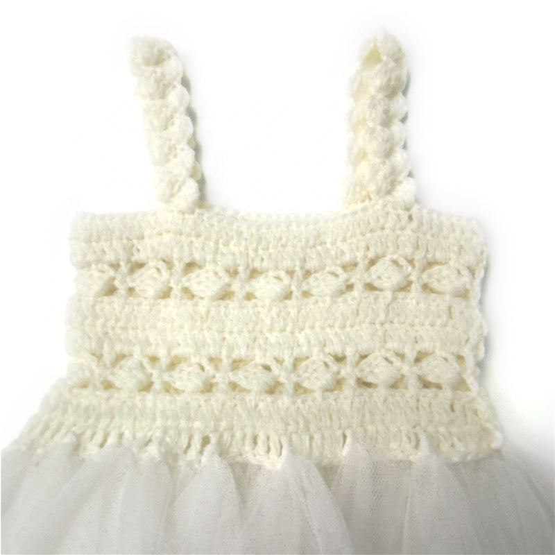 DOLLY by Le Petit Tom ® VESTIDO CROCHET TUTU ALL EYES blanco roto