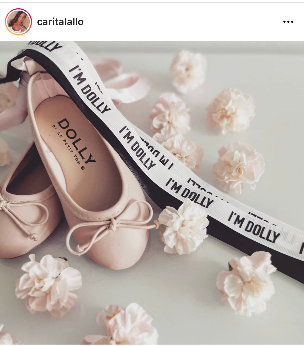 DOLLY by Le Petit Tom ® CLASSIC BALLERINAS WITH LACE UP RIBBONS Dollypink