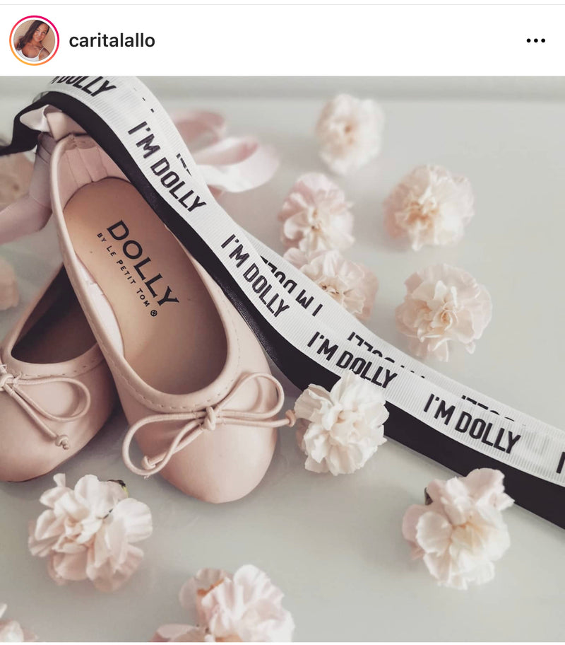 DOLLY by Le Petit Tom ® CLASSIC BALLERINAS WITH LACE UP RIBBONS Dollypink