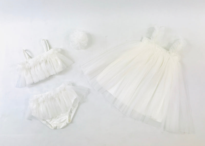 DOLLY 2 WAY TUTU VESTIDO BEACH COVER UP blanco roto